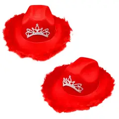 GENERICO - SOMBRERO VAQUERO CORONA ROJO X1UNI