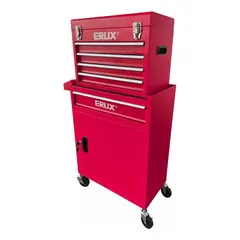 ALTERNATIVE - Gabinete Metalico Caja Porta Herramientas Ruedas Rojo