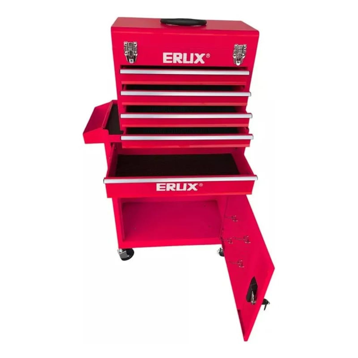 ALTERNATIVE - Gabinete Metalico Caja Porta Herramientas Ruedas Rojo