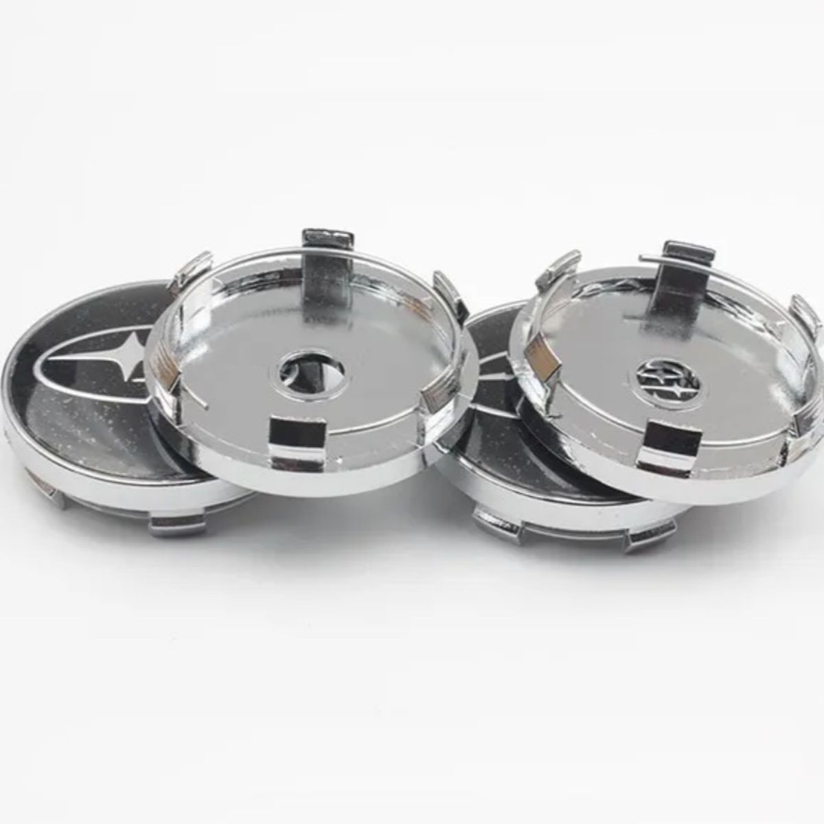 GENERICO - 4 Tapas Centro de Llanta para Subaru 60mm Negro