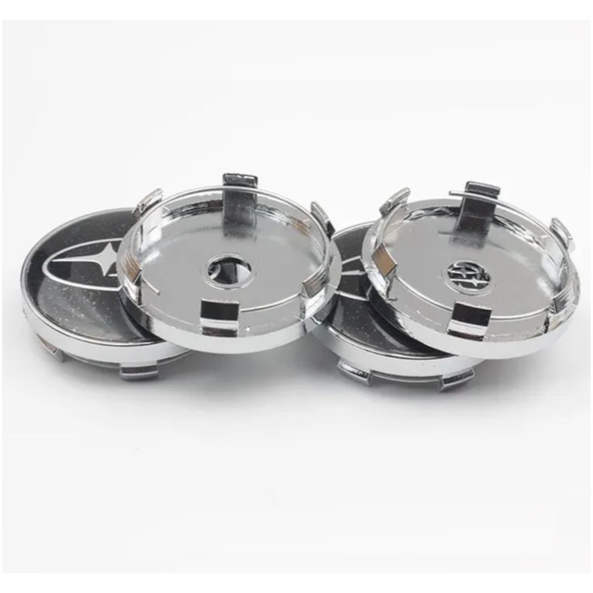 GENERICO - 4 Tapas Centro de Llanta para Subaru 60mm Negro