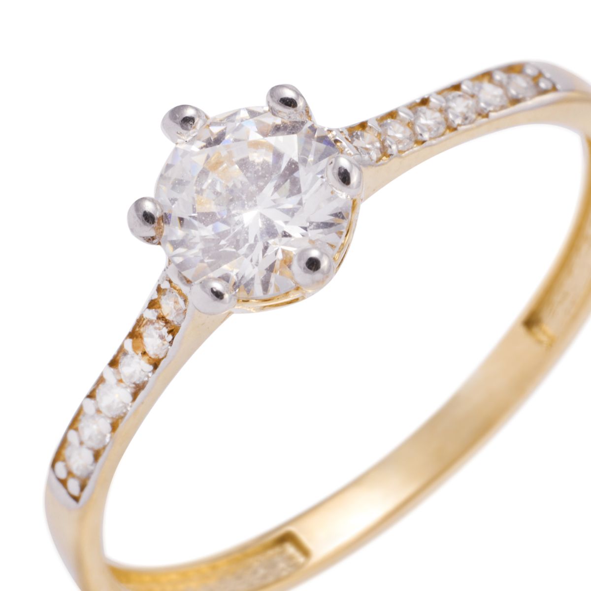 JB JOYAS BARON - Anillo Compromiso de Oro 18Kt Circonita 5mm Central