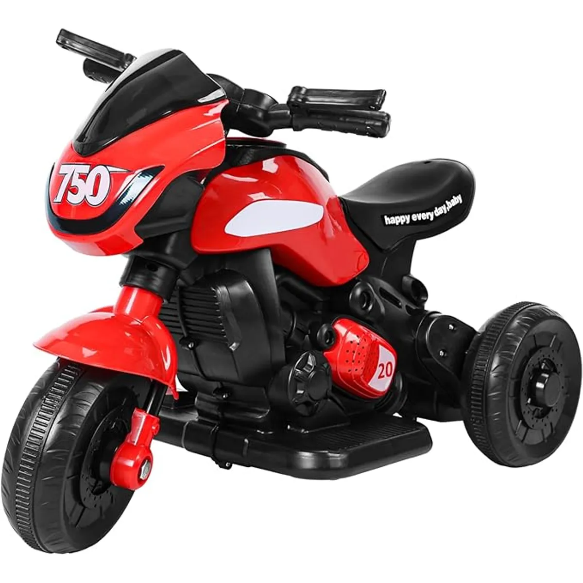 GENERICO - MOTO ELECTRICA 3 RUEDAS A BATERIA ROJA