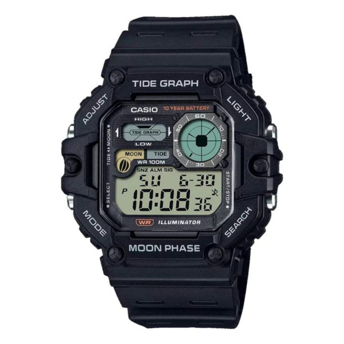 CASIO - Reloj Casio Vintage WS-1700H-1AV Tide Graph Moonphase