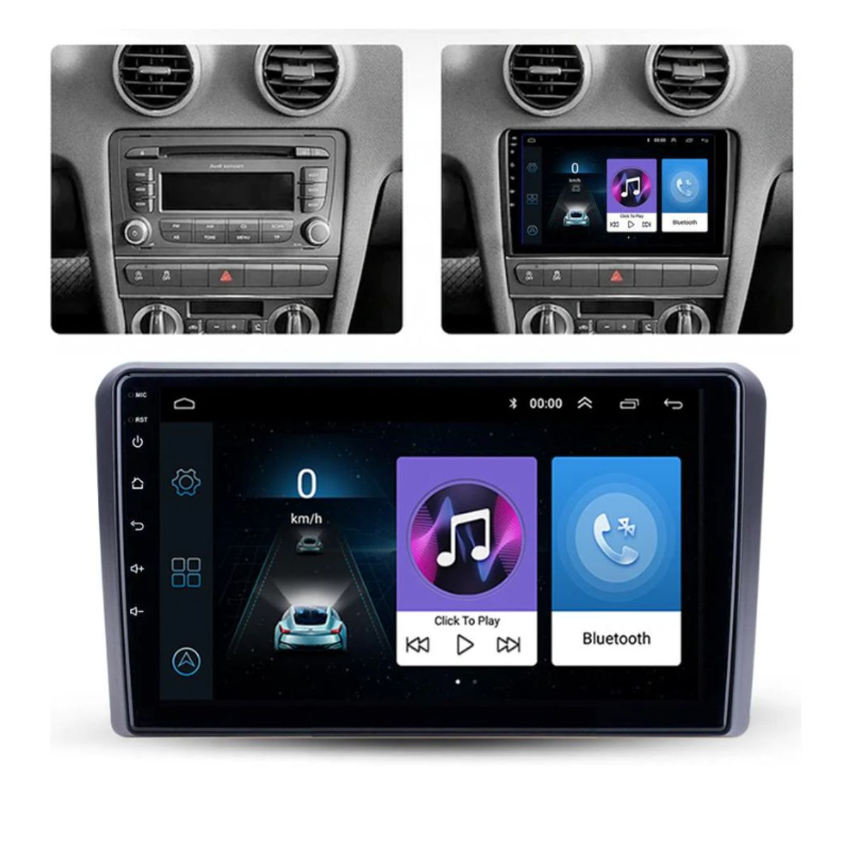 OEM - Radio Android AutoCarplay Audi A3 2003-2013 -2gb+32gb + Camara