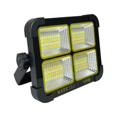 GENERICO - Foco Proyector Reflector Led 100w Portatil Con Panel Solar Carcasa Negro Luz 3000k 6500k