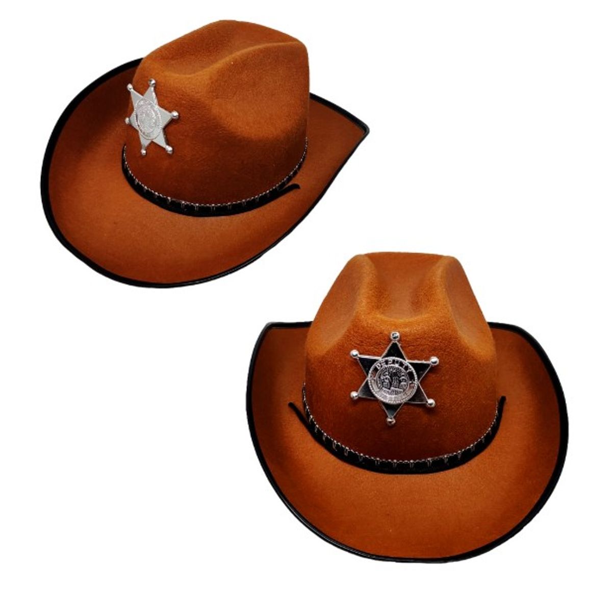 GENERICO - SOMBRERO VAQUERO SHERIF CAFÉ X1UNI