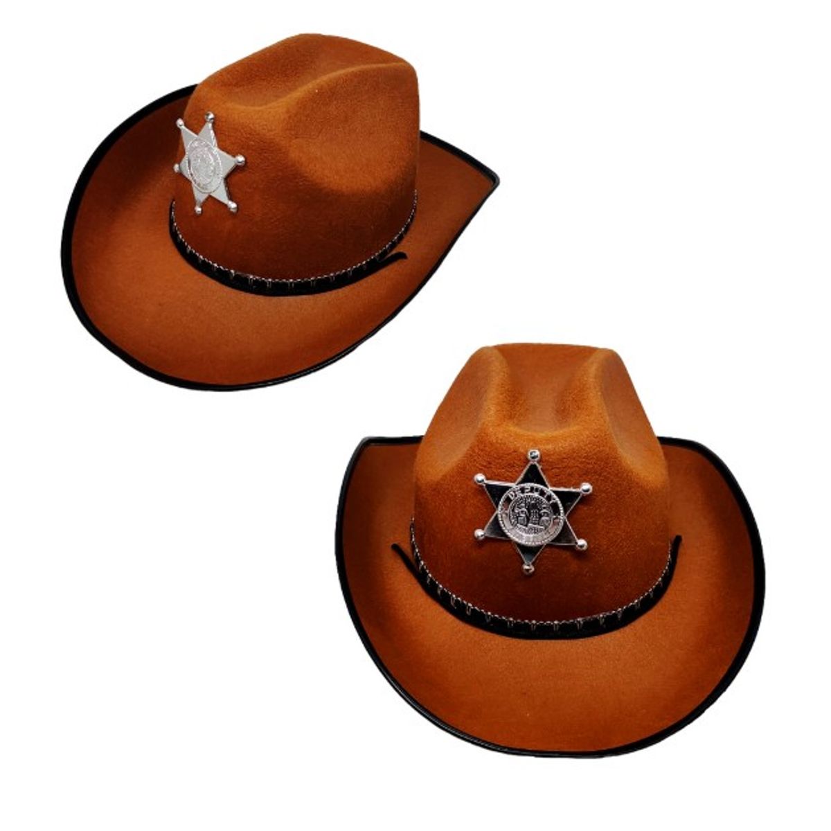 GENERICO - SOMBRERO VAQUERO SHERIF CAFÉ X1UNI