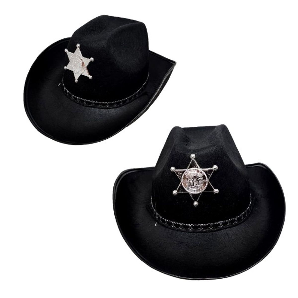 GENERICO - SOMBRERO VAQUERO SHERIF NEGRO X1UNI