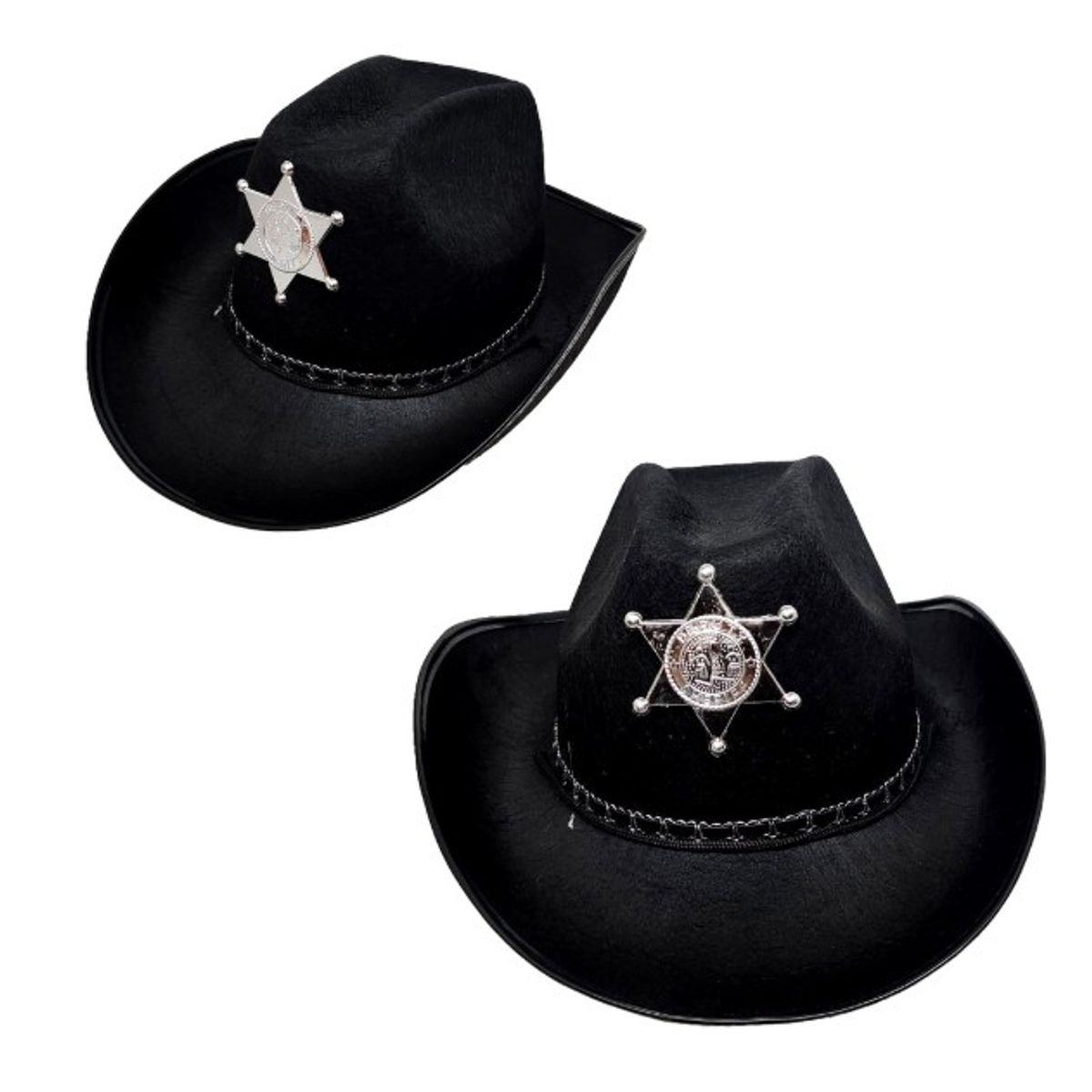 GENERICO - SOMBRERO VAQUERO SHERIF NEGRO X1UNI