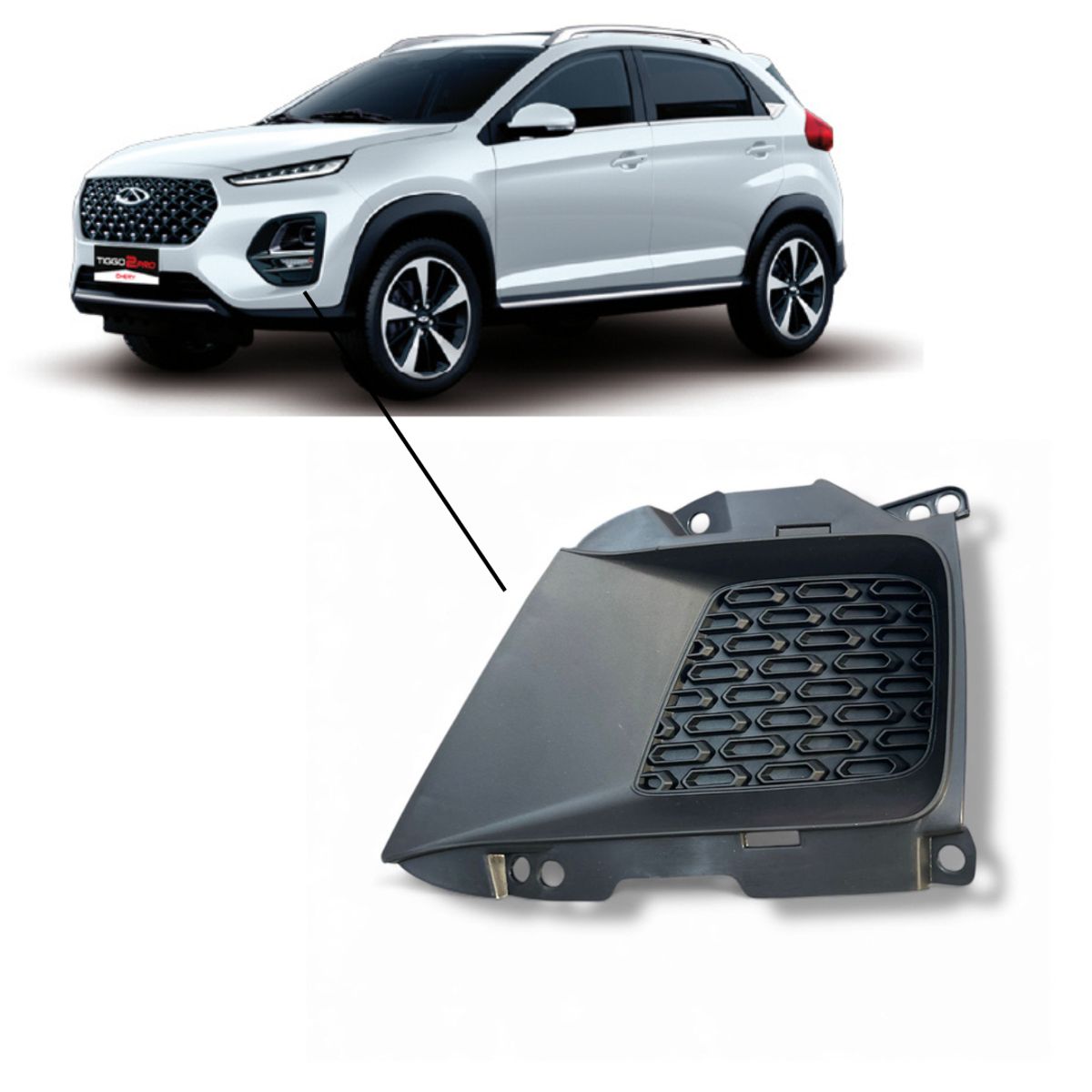 GENERICO - Bisel Neblinero Derecho Compatible Con Tiggo 2 2017-2021