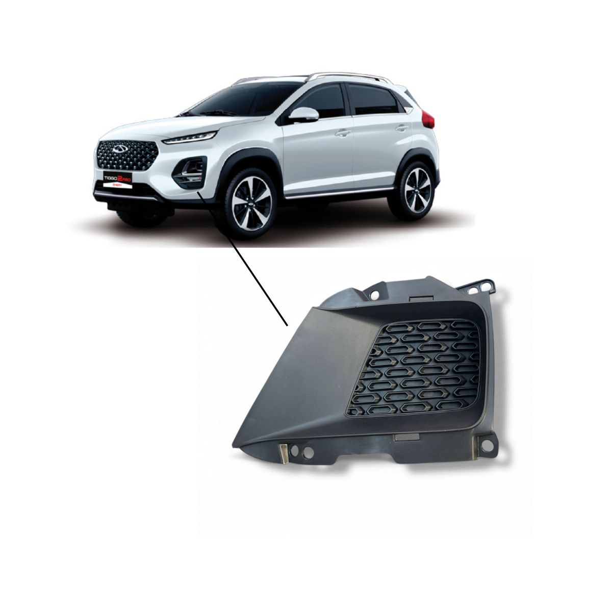 GENERICO - Bisel Neblinero Derecho Compatible Con Tiggo 2 2017-2021