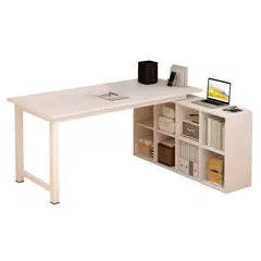 ACTUAL - Escritorio en L Con Biblioteca Lateral Amplio Moderno Funcional y Reversible 140cm