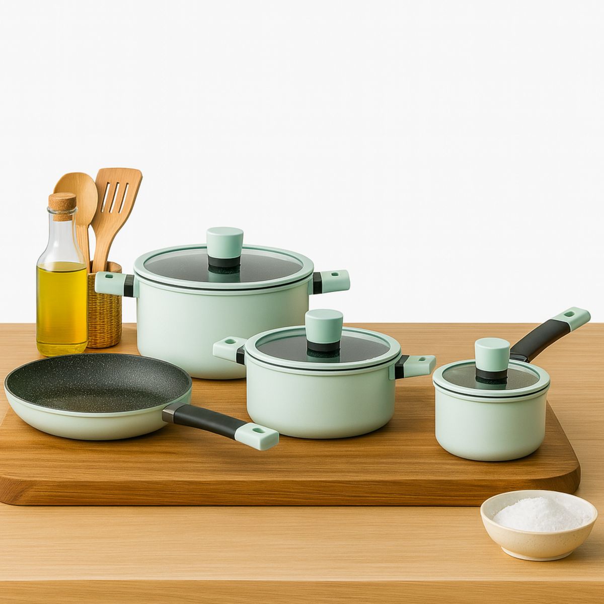 KITCHENWARE - Pack Batería de Cocina Profesional KW Forged Aluminum Ceramic Soho Mint