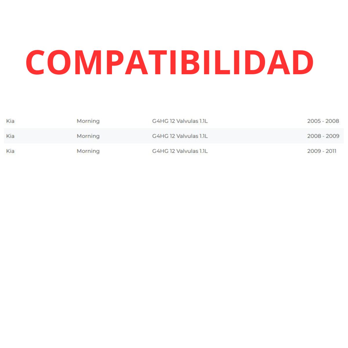 KIA - Set 4 Bujia Compatible Con Kia Morning 12valv 1.1l 2005-2011