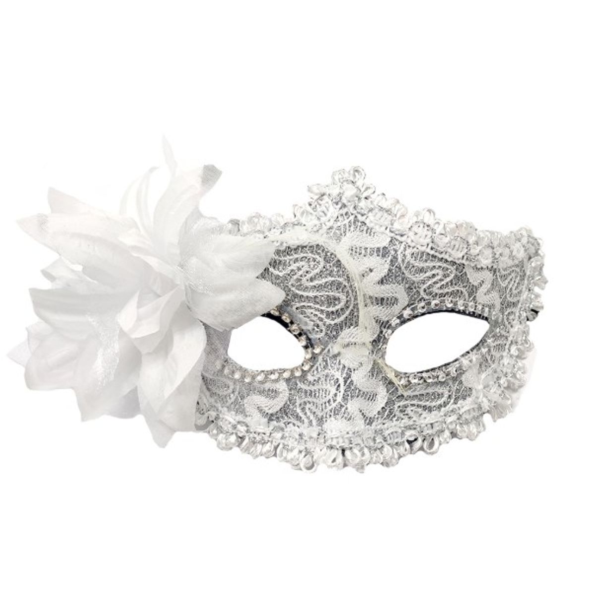 GENERICO - ANTIFAZ VENECIANO FLOR BLANCO X1 UNI