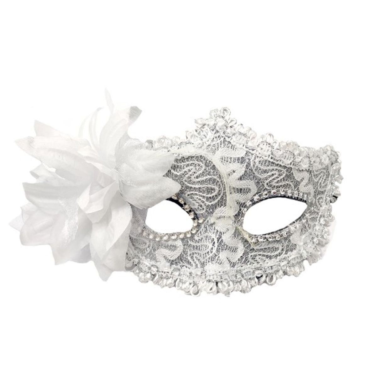GENERICO - ANTIFAZ VENECIANO FLOR BLANCO X1 UNI