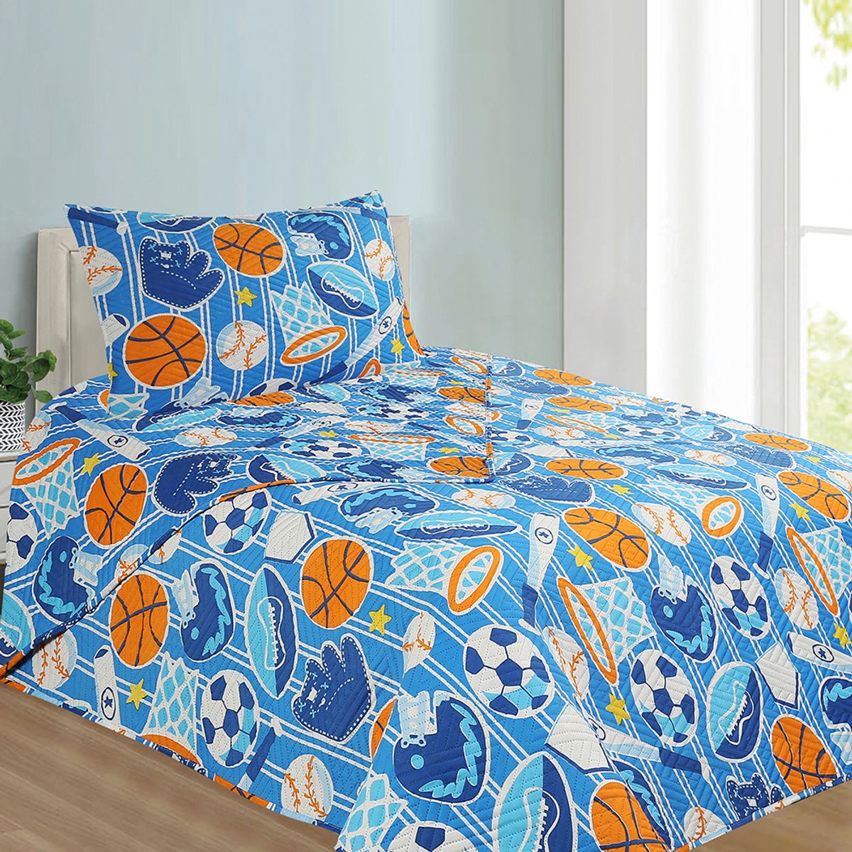 DORAL - CUBRECAMA QUILT INFANTIL PELOTAS HOTPRESS KIDS DORAL 1.5 PLAZA