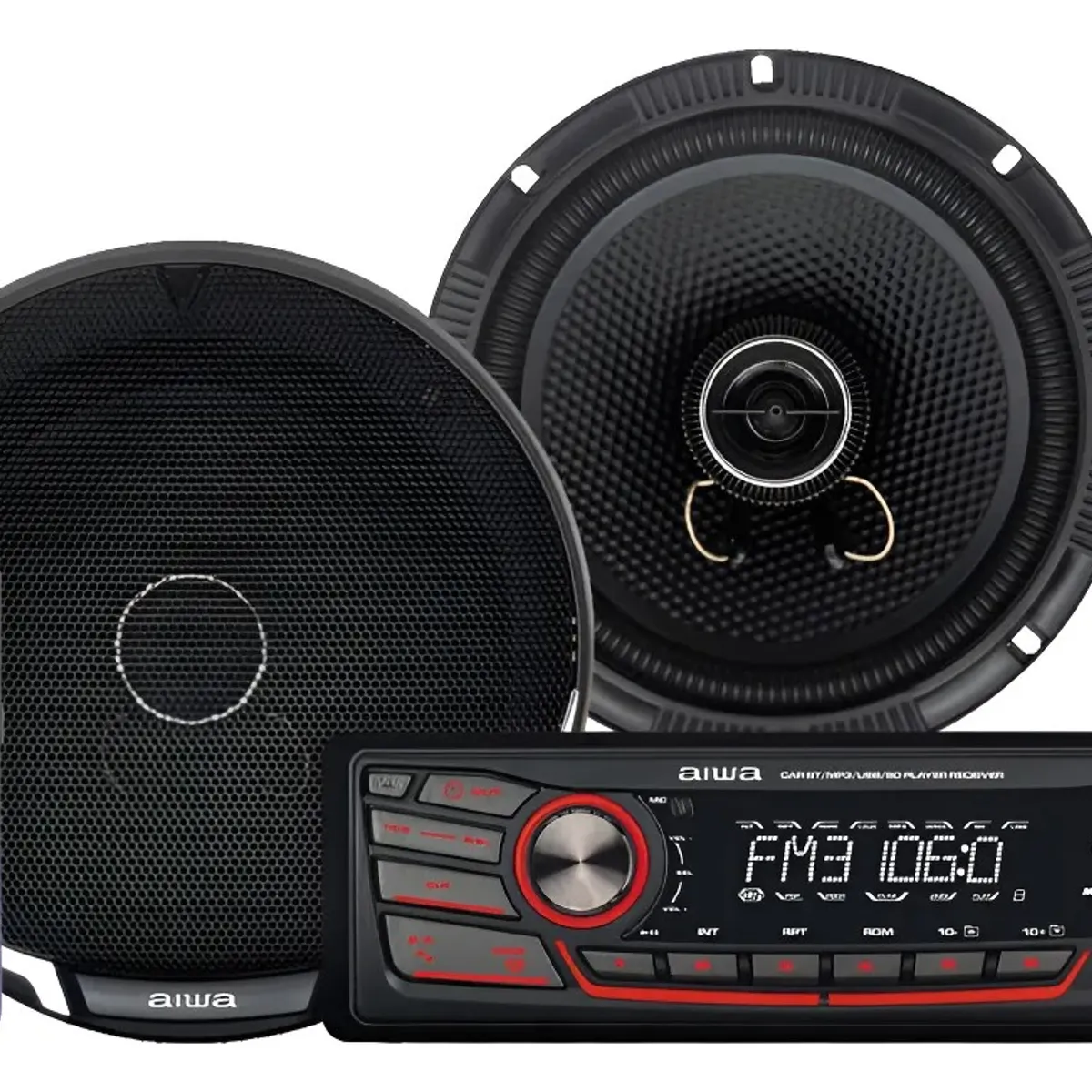AIWA - Radio Para Auto Aiwa Aw-c2016bt Combo Con Dos Parlantes De 65