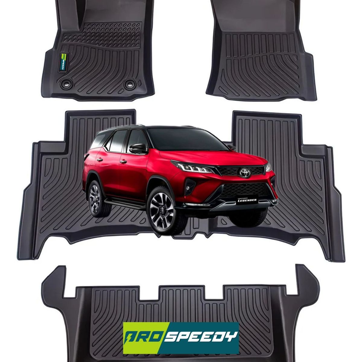 GENERICO - PISOS CALCE PERFECTO PROSPEEDY TOYOTA FORTUNER 2016+ 4PIEZAS