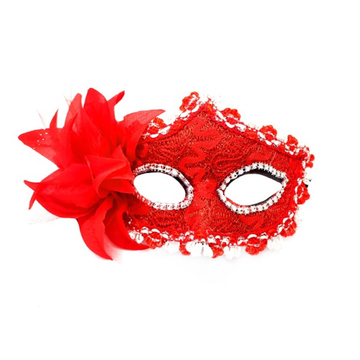 GENERICO - ANTIFAZ VENECIANO FLOR ROJO X1 UNI