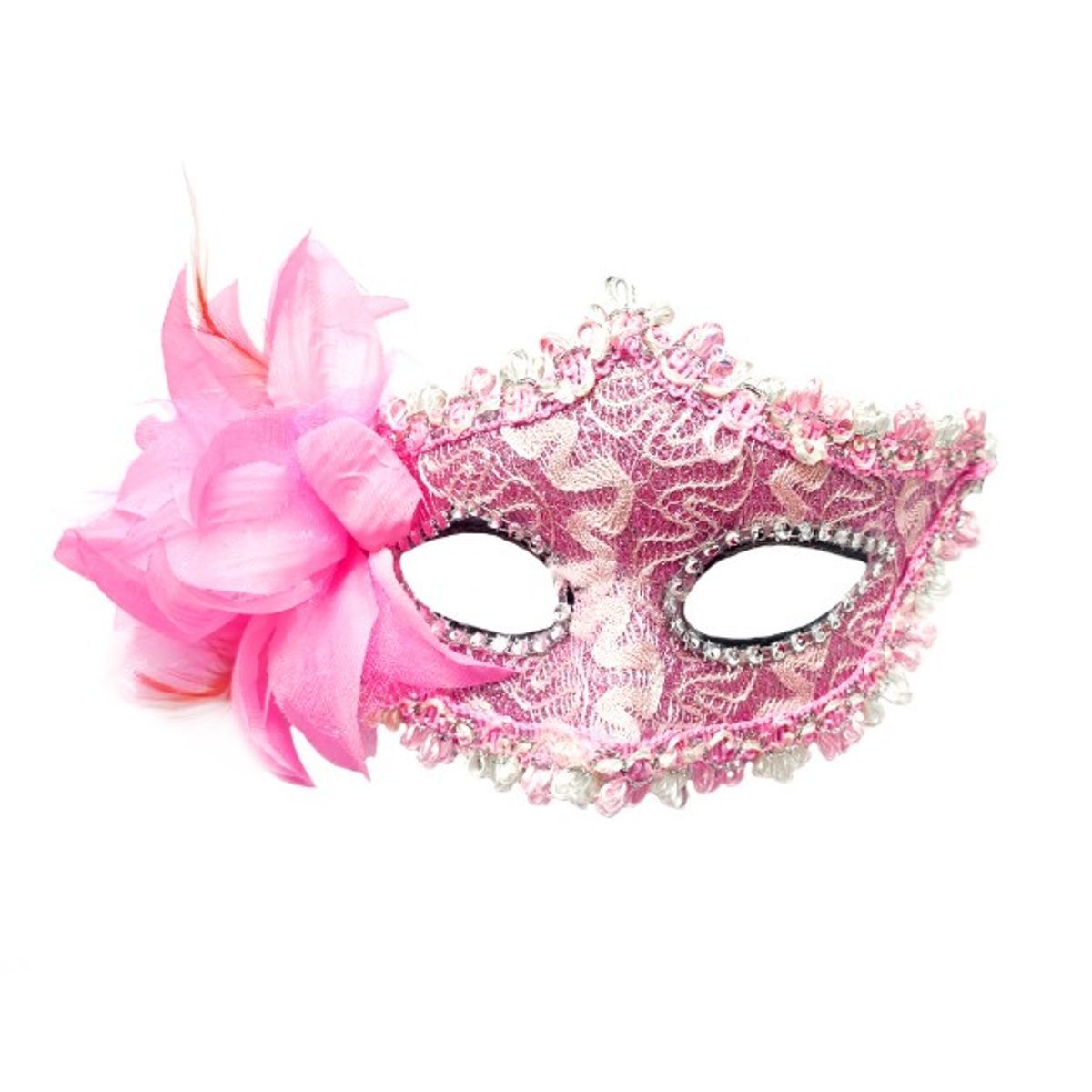 GENERICO - ANTIFAZ VENECIANO FLOR ROSADO X1 UNI