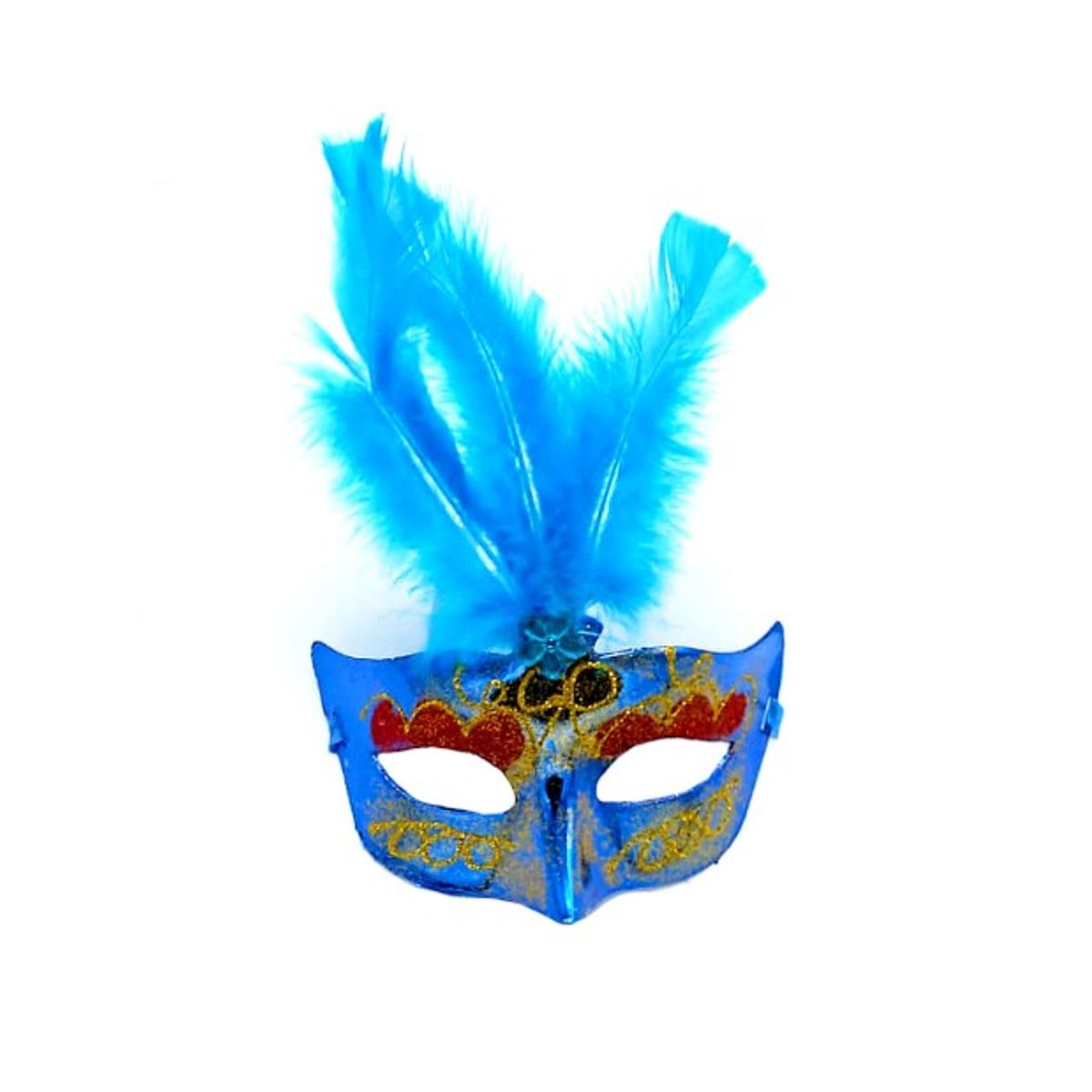 GENERICO - ANTIFAZ VENECIANO PLUMA AZUL X1UNI