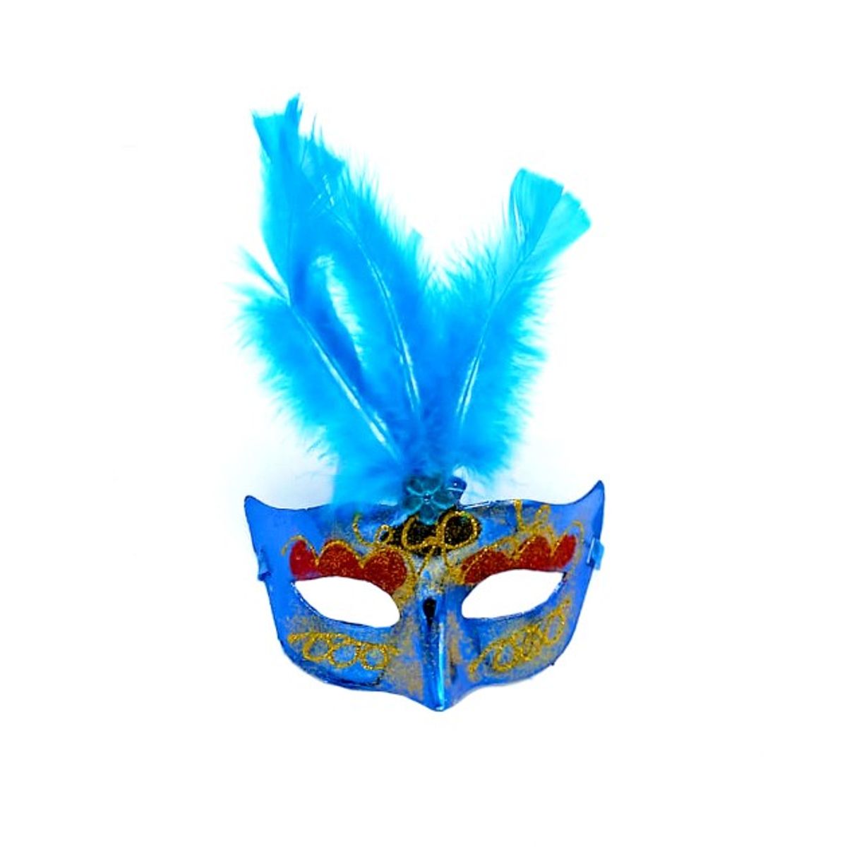 GENERICO - ANTIFAZ VENECIANO PLUMA AZUL X1UNI