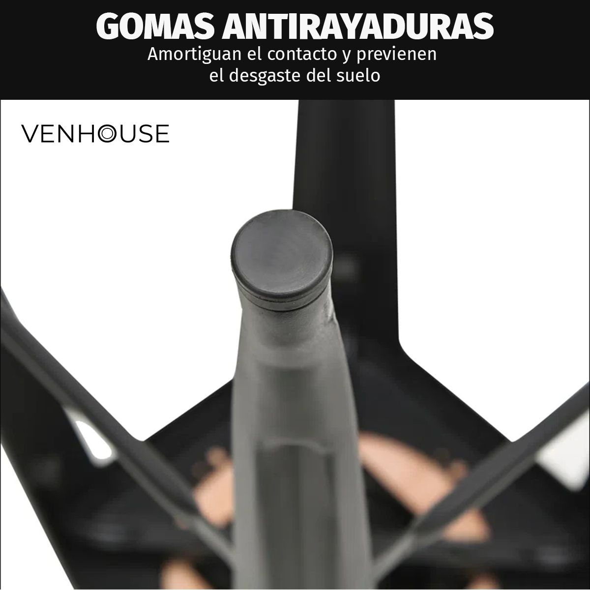 VENHOOUSE - Pack De 2 Taburetes Tolix Negro Con Asientos De Madera De 66cm
