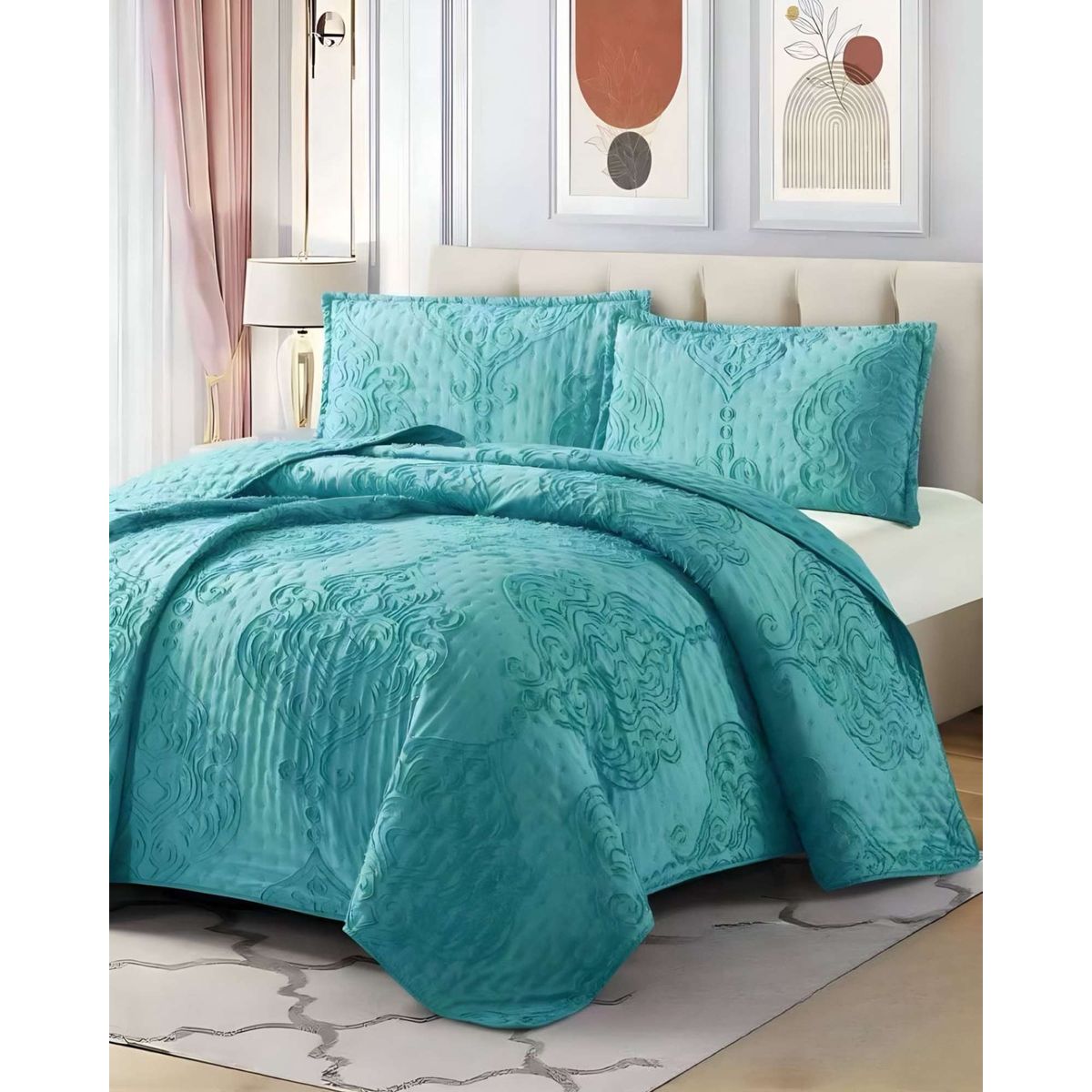 GENERICO - CUBRECAMA QUILT TUFTING DE LUJO SUAVE 2 PLAZAS