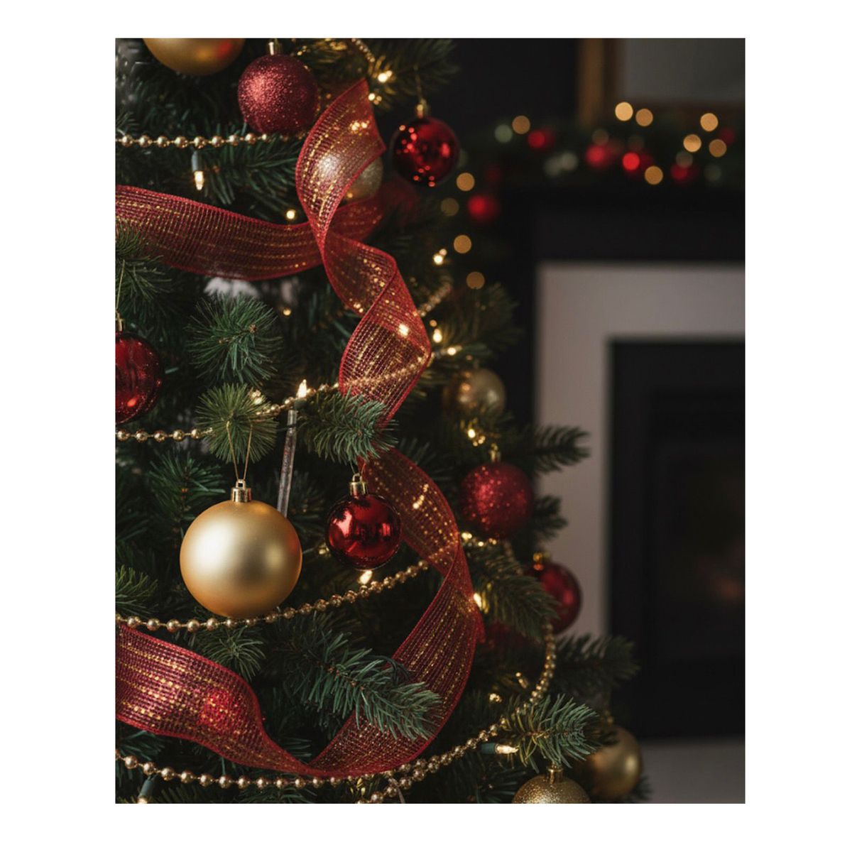 GENERICO - Malla Para Árbol De Navidad Cinta Decorativa 6cmx10mts Rojo