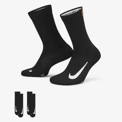 NIKE - Calcetines U NK MULTIPLIER MAX CREW 2PR 144 - COURT HERITAGE Hombre Negro