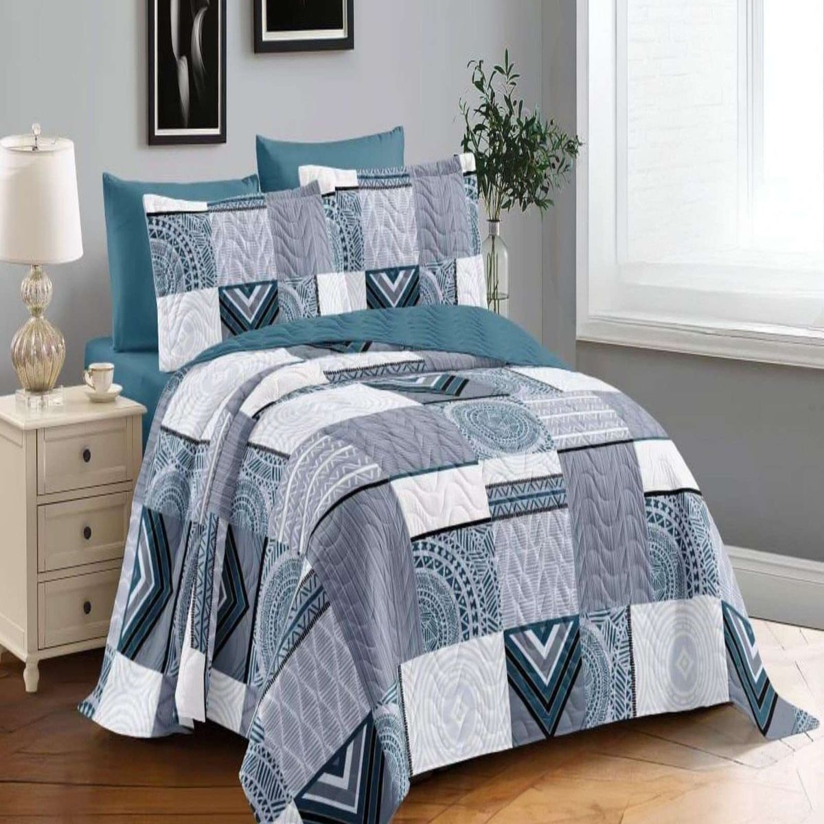 GENERICO - Cubrecama Quilt verano plaza y media