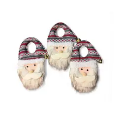 GENERICO - Pack 3 Adorno Navideño Viejo Pascuero Gris 28cm x 15cm