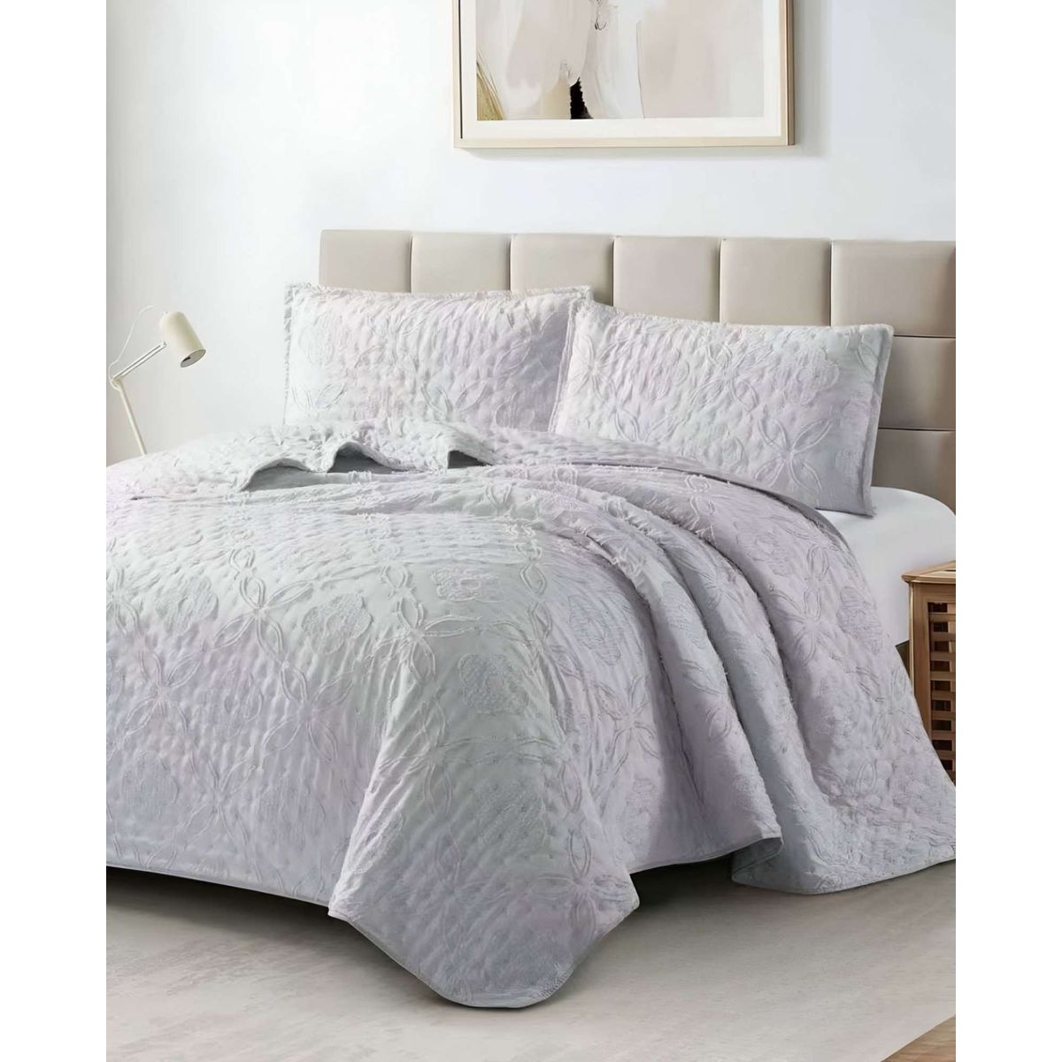 GENERICO - CUBRECAMA QUILT TUFTING DE LUJO SUAVE 2 PLAZAS