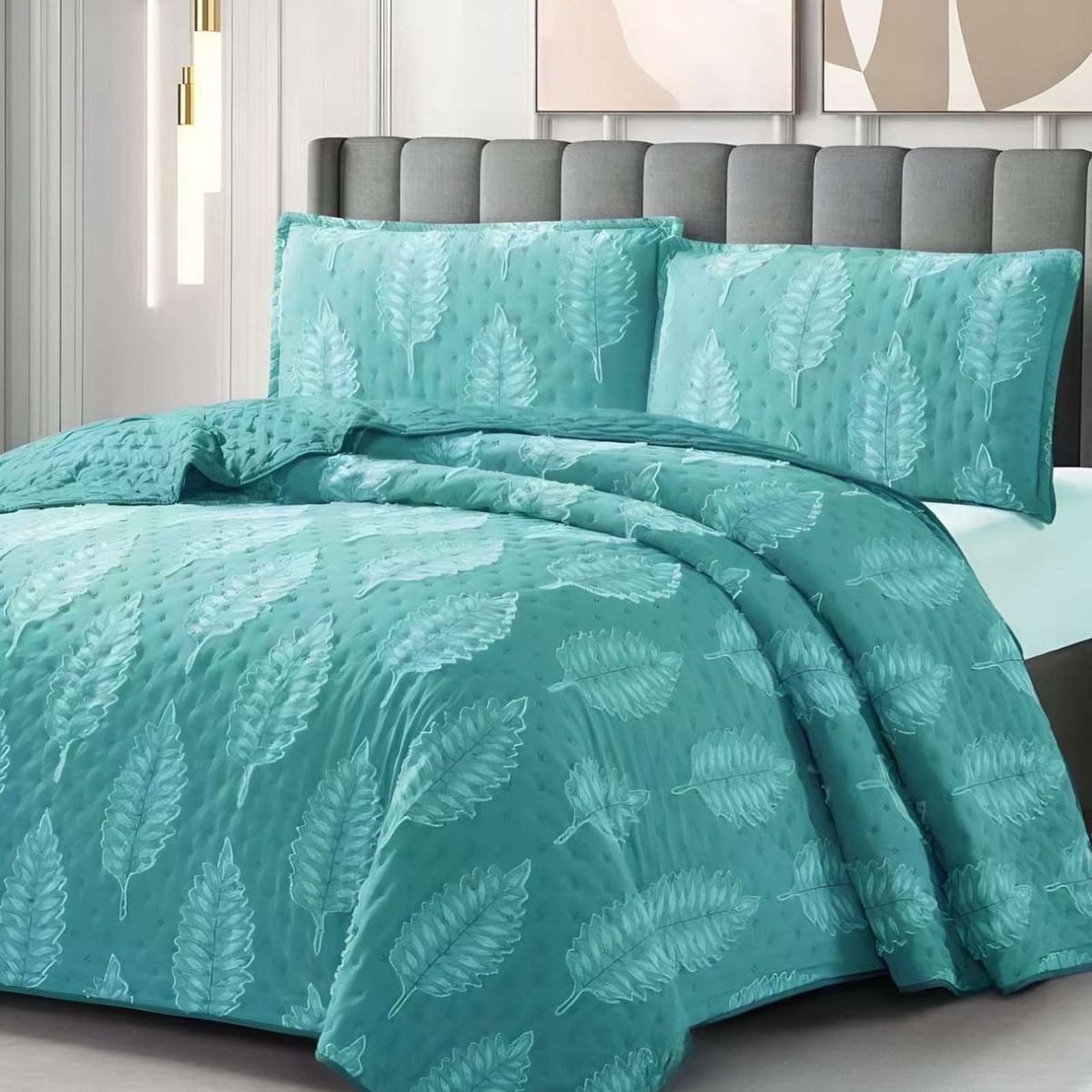 GENERICO - CUBRECAMA QUILT TUFTING DE LUJO SUAVE 2 PLAZAS