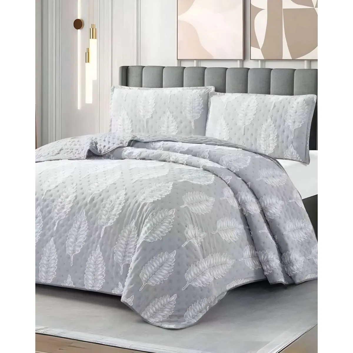 GENERICO - CUBRECAMA QUILT TUFTING DE LUJO SUAVE 2 PLAZAS