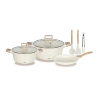 BATERIA DE COCINA ANTIADHERENTE NUDE LINE 8 PCS BLANCA