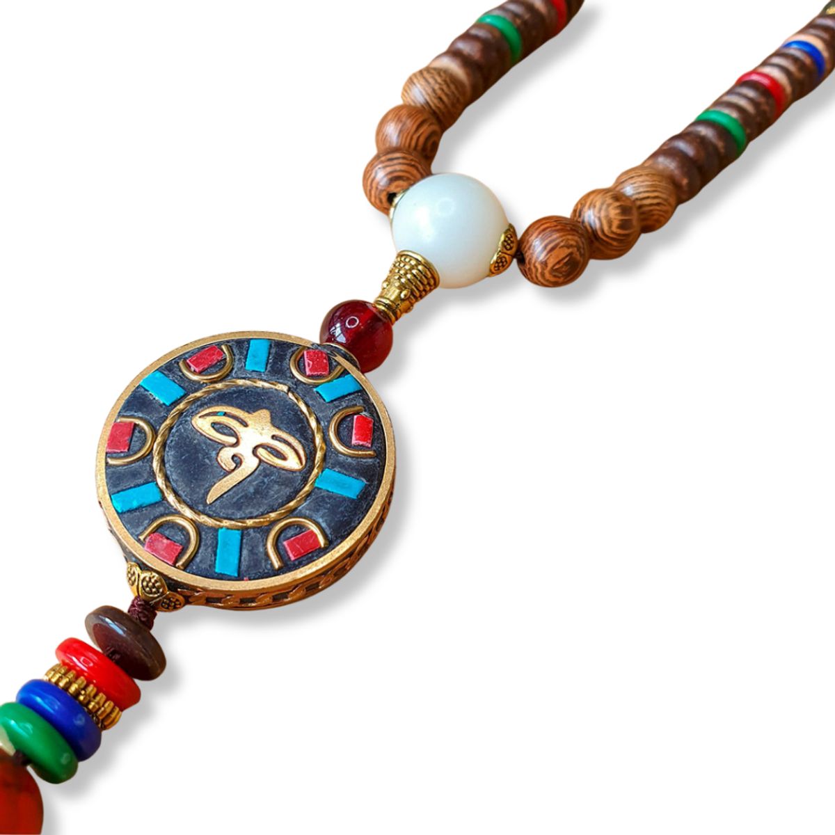 TRIBALLE - Collar Nepalí de Madera - Ojos de Buda