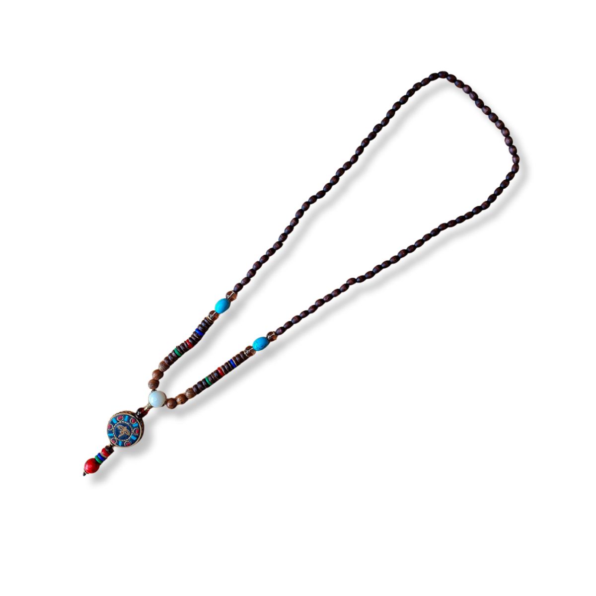 TRIBALLE - Collar Nepalí de Madera - Ojos de Buda