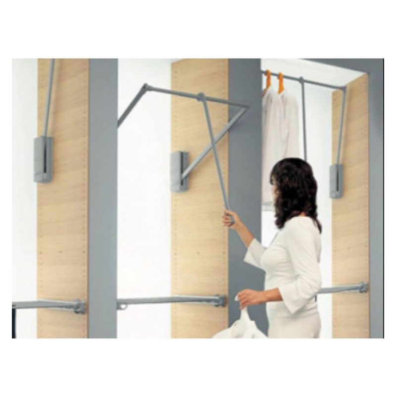 SERVETTO - Elevador Barra Closet Ajustable 77-120Cm Negro
