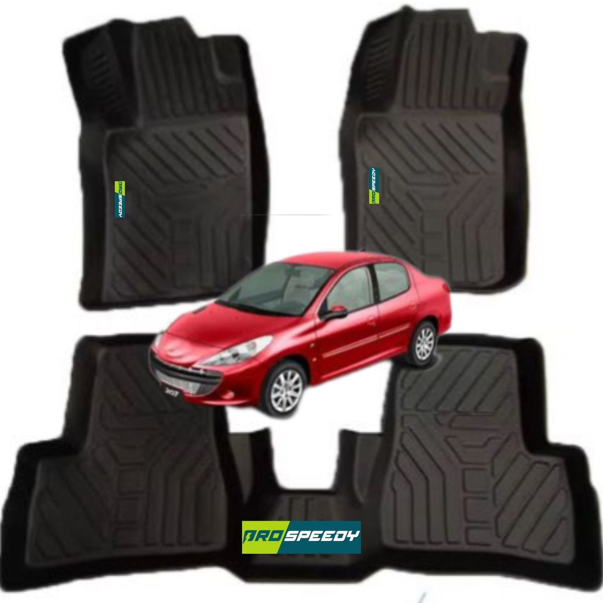 GENERICO - PISOS CALCE PERFECTO PROSPEEDY PEUGEOT 206 207 2019+ 3PIEZAS