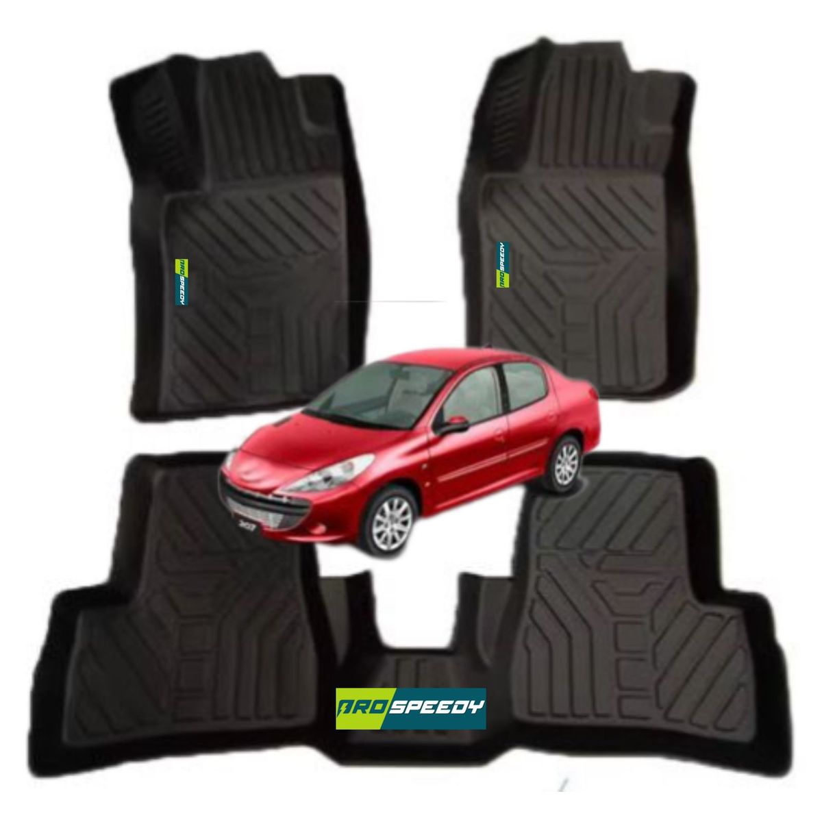 GENERICO - PISOS CALCE PERFECTO PROSPEEDY PEUGEOT 206 207 2019+ 3PIEZAS