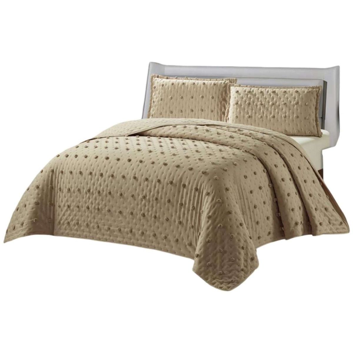 GENERICO - CUBRECAMA QUILT TUFTING DE LUJO SUAVE KING