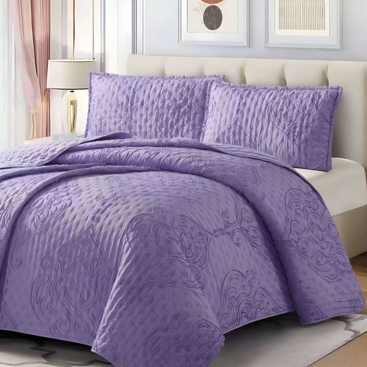 GENERICO - CUBRECAMA QUILT TUFTING DE LUJO SUAVE 2 PLAZAS