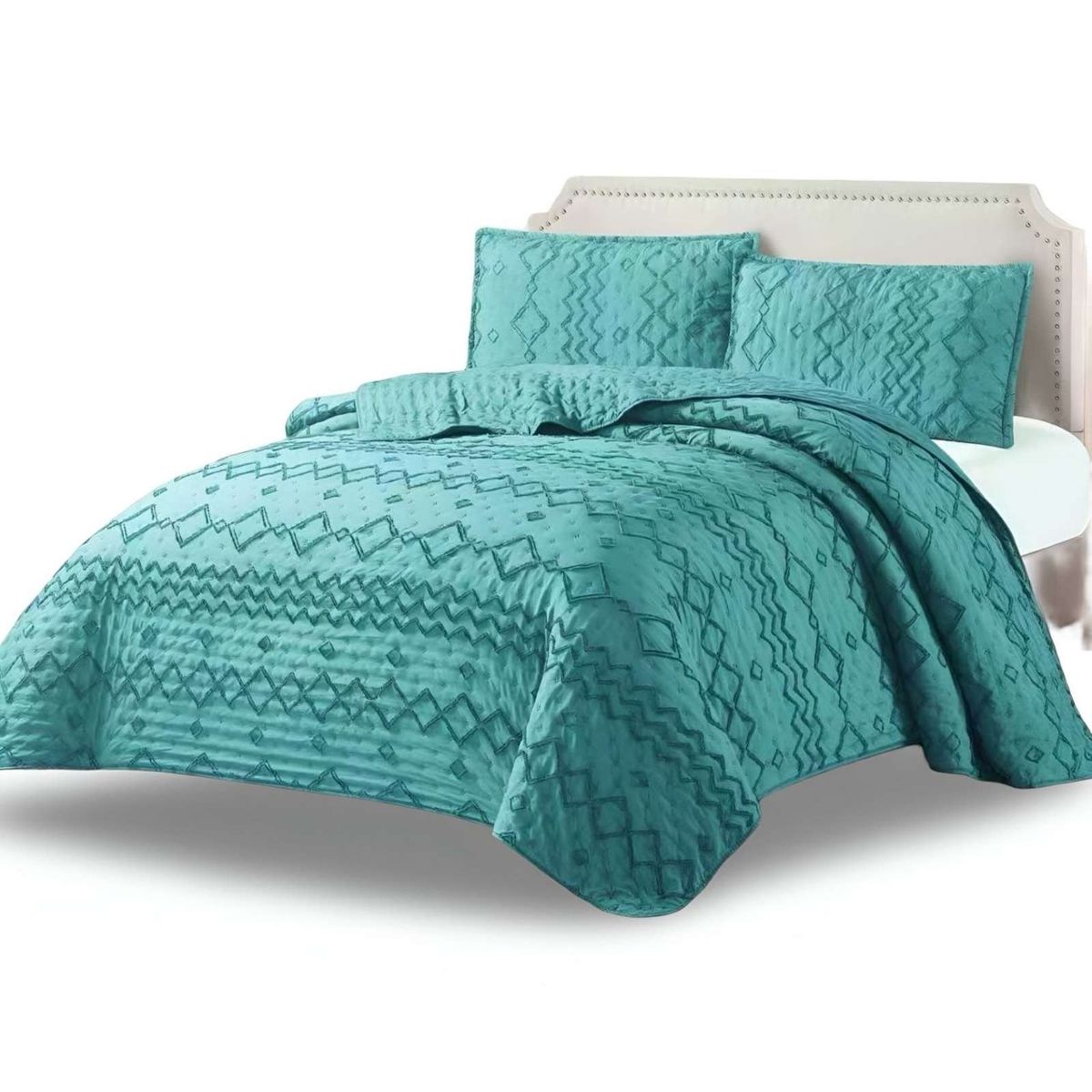 GENERICO - CUBRECAMA QUILT TUFTING DE LUJO SUAVE PLAZA Y MEDIA