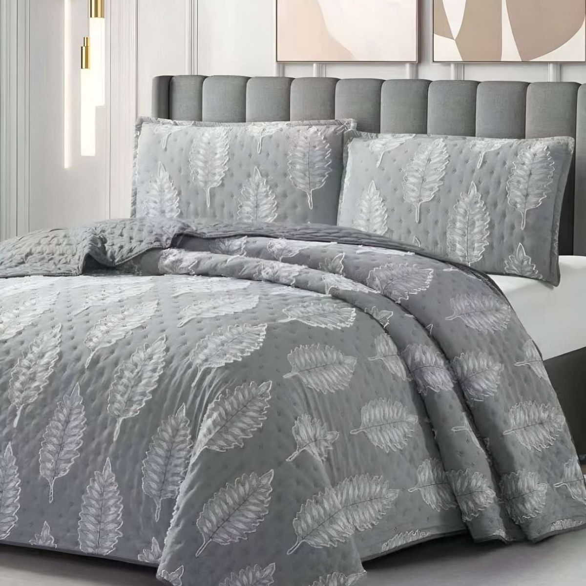 GENERICO - CUBRECAMA QUILT TUFTING DE LUJO SUAVE KING