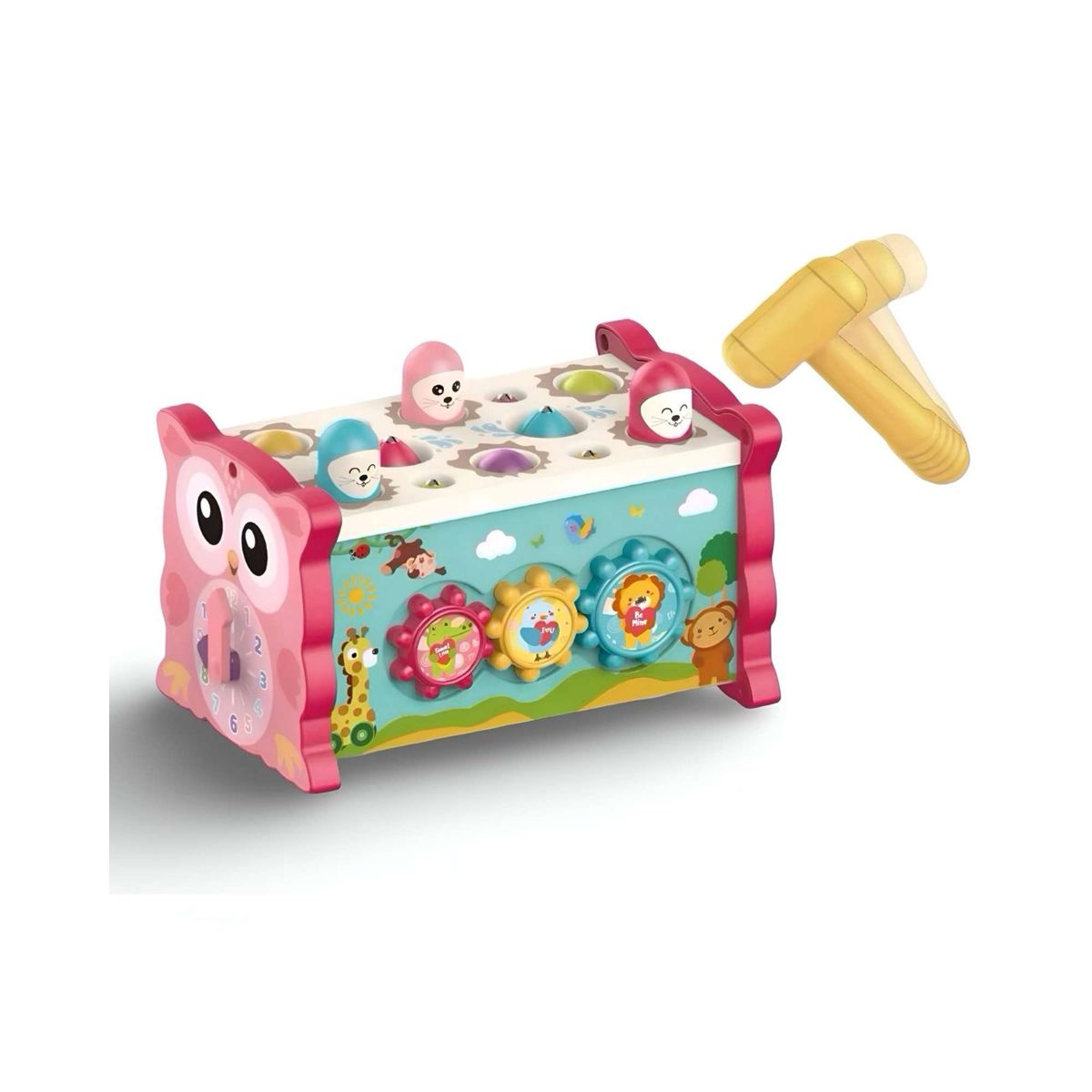 GENERICO - Cubo Búho de Actividades Montesori Infantil 8 en 1 Rosado