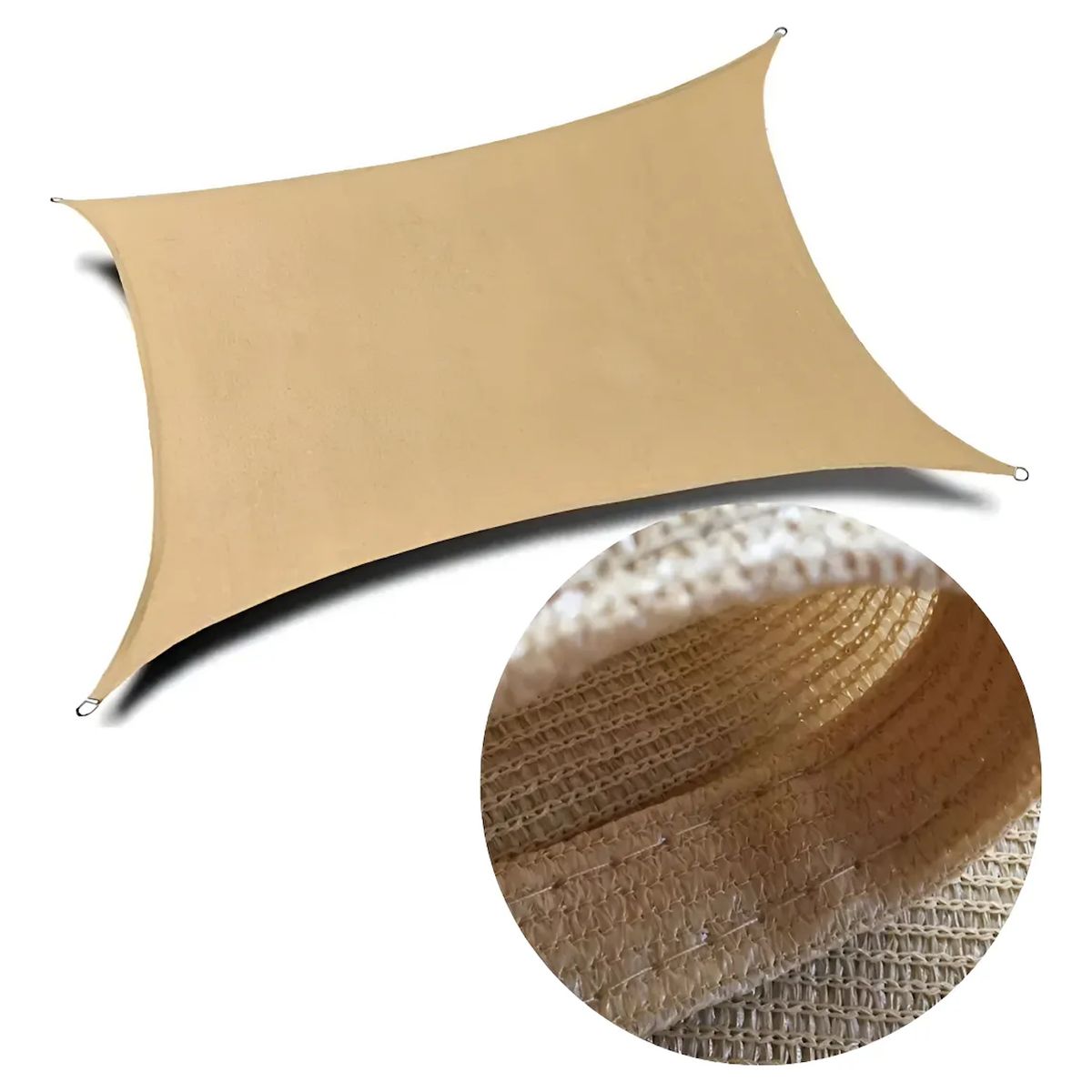 GENERICO - Toldo Lona Vela De Sombra Rectangular 2x3m