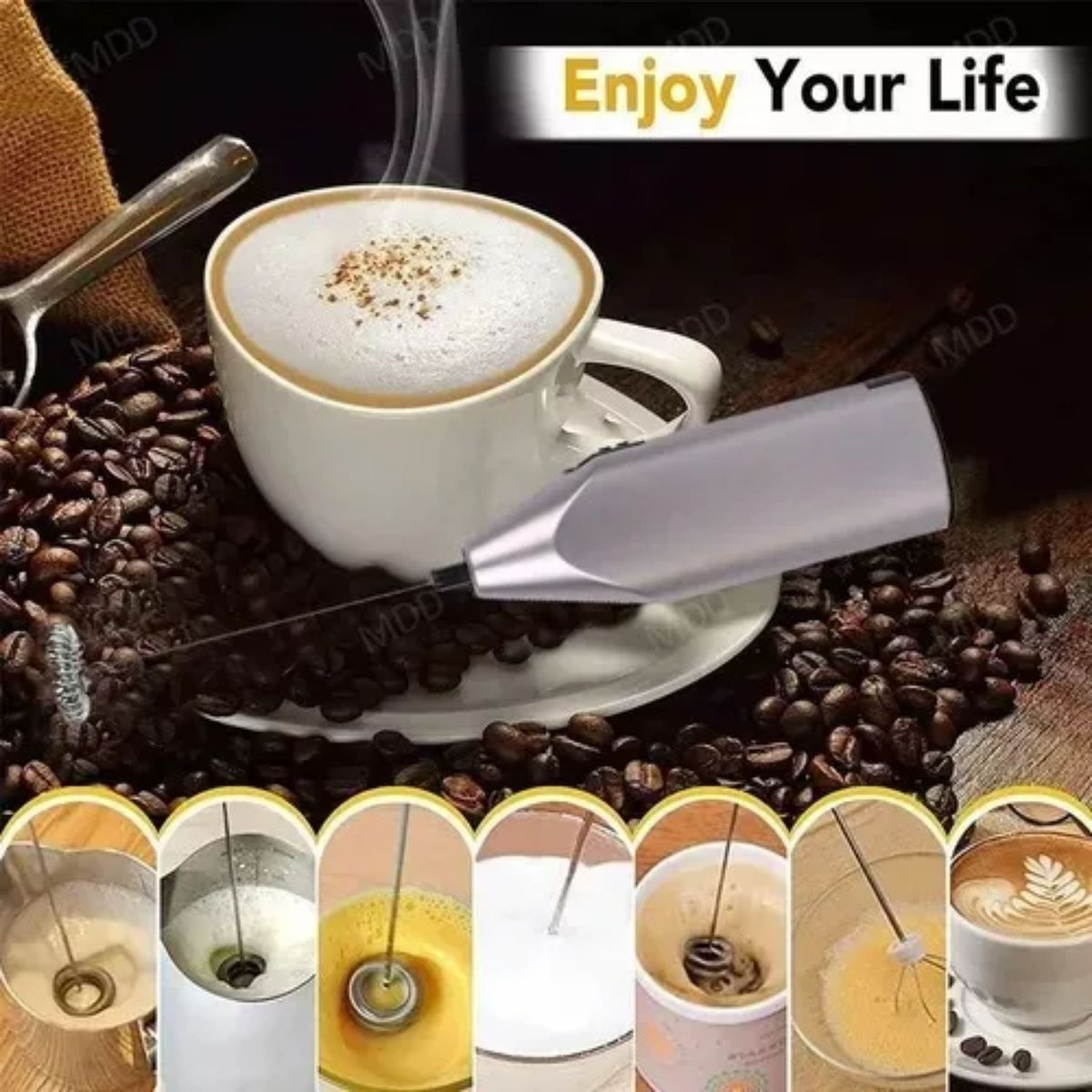 MOVI - Batidor y Espumador para Café y Tragos- Espuma Perfecta en Solo Segundos Donde Estés”